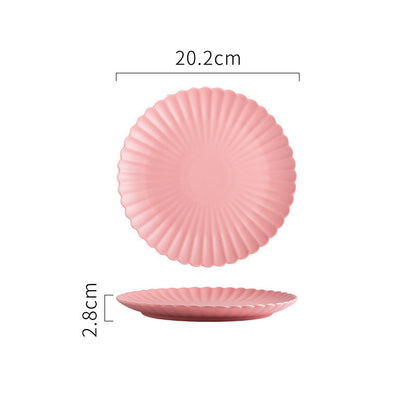 Creative Solid-color Ceramic Plate Round Steak Plate