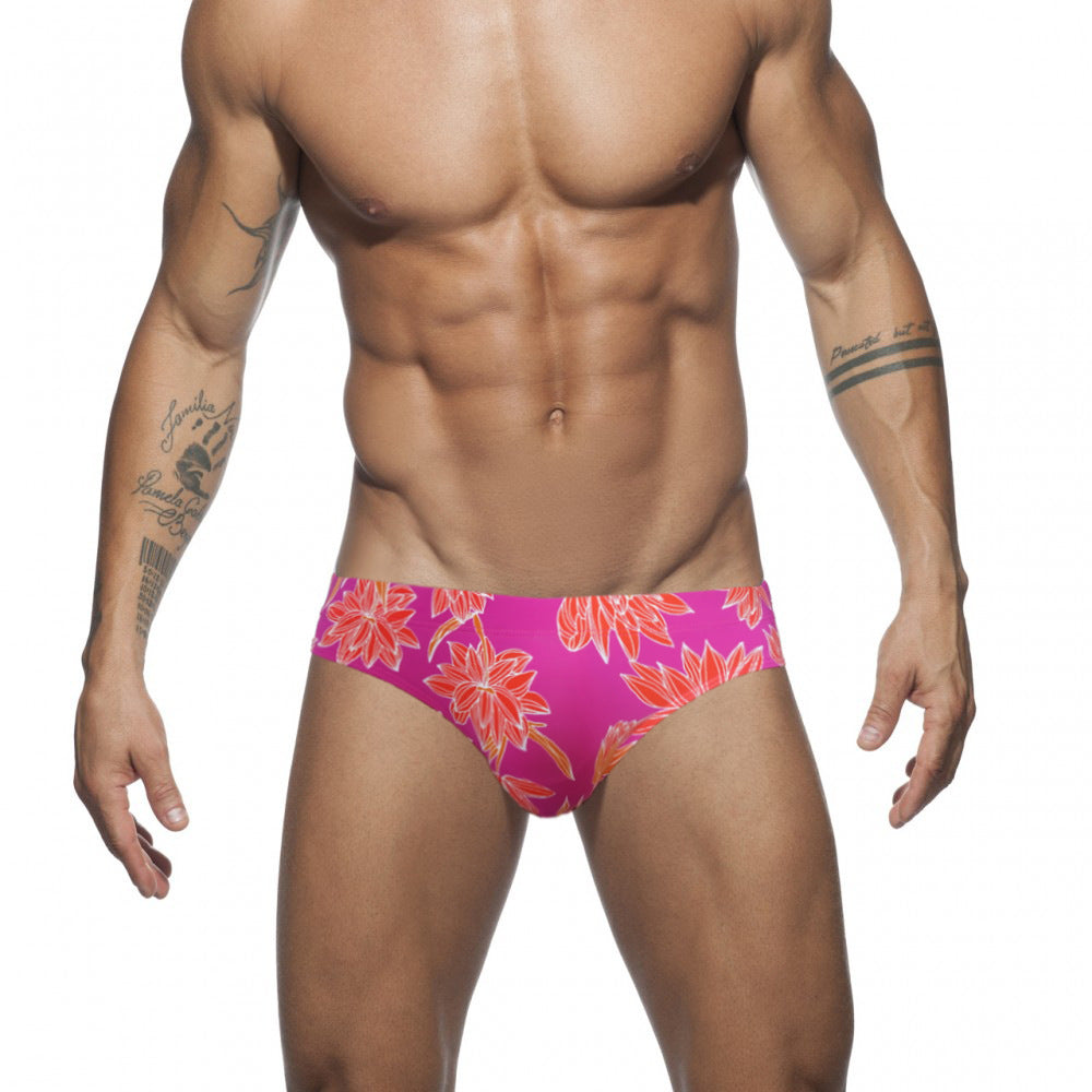 Men's Printed Low-waisted Swimming Trunks