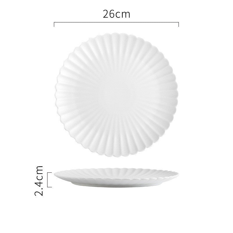 Creative Solid-color Ceramic Plate Round Steak Plate
