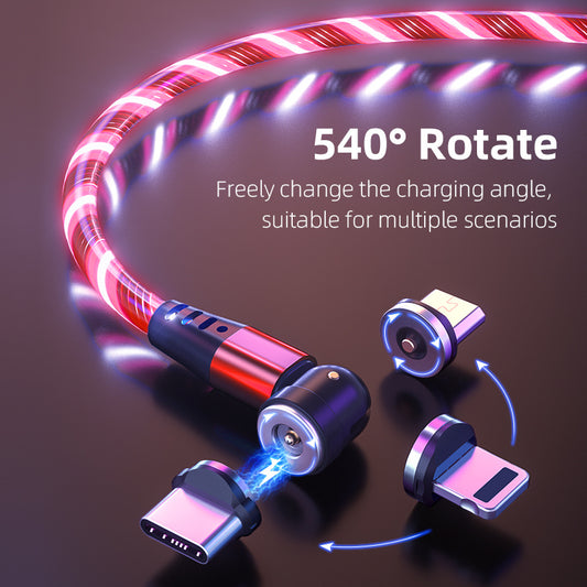 540 Rotate Magnetic 3A Charging Cable USB Type C