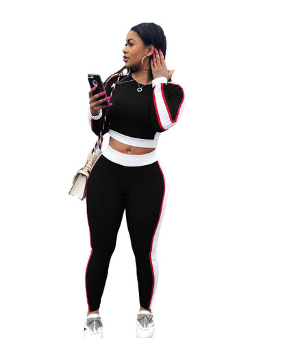 Hot sale big stripe sports suit