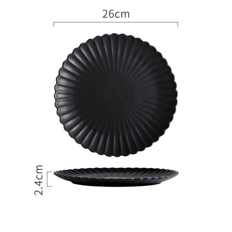Creative Solid-color Ceramic Plate Round Steak Plate