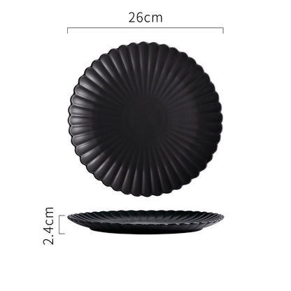 Creative Solid-color Ceramic Plate Round Steak Plate