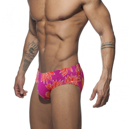 Men's Printed Low-waisted Swimming Trunks