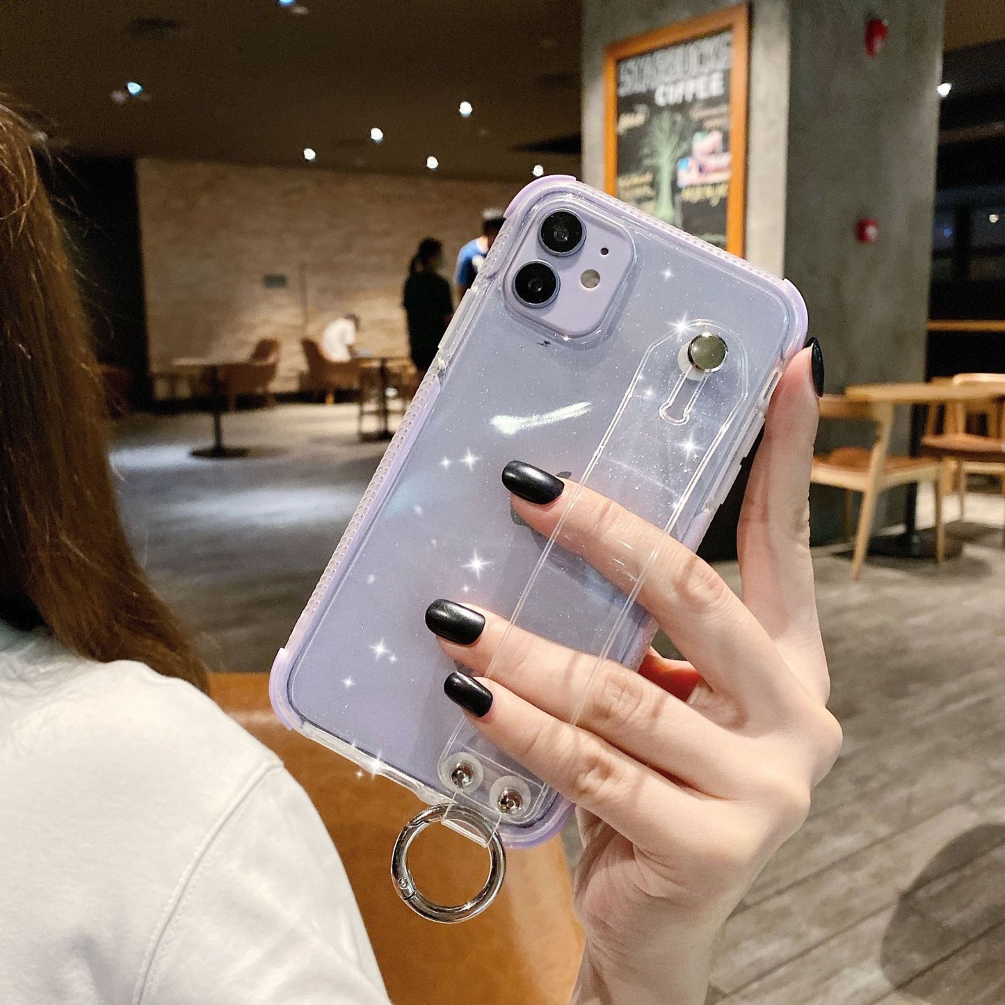 Apple Transparent Flash Powder Anti-Fall Phone Case