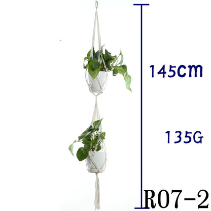 Beige Cotton Rope Plant Hanger