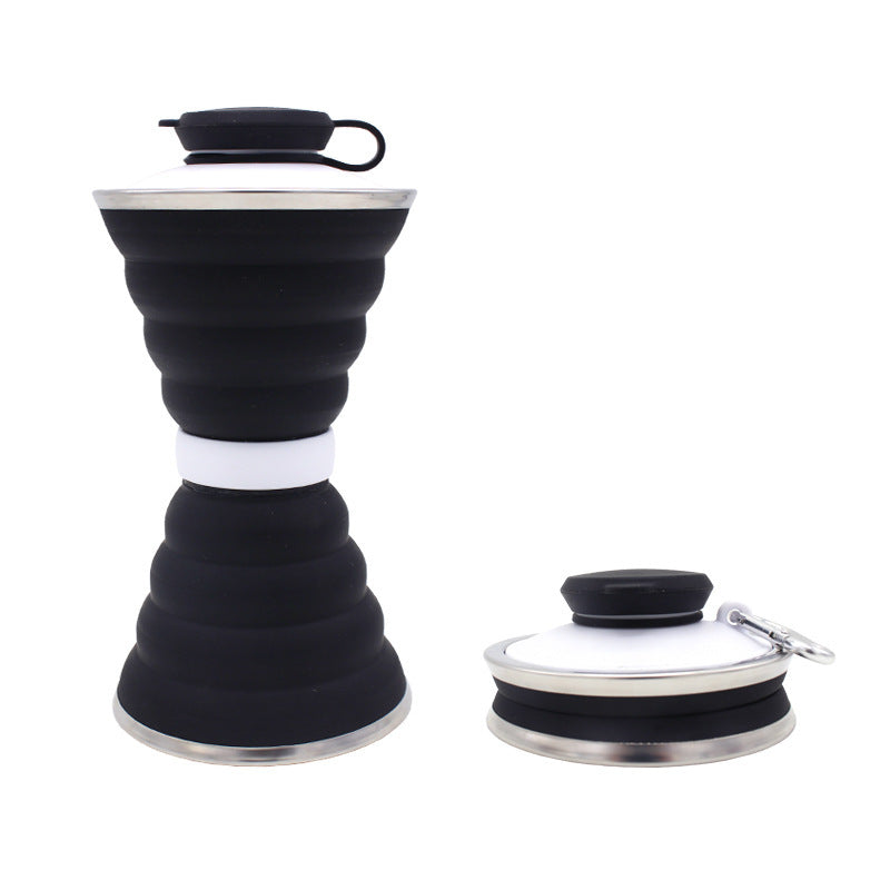 500ML Foldable Silicone Water Bottle Leakproof Portable