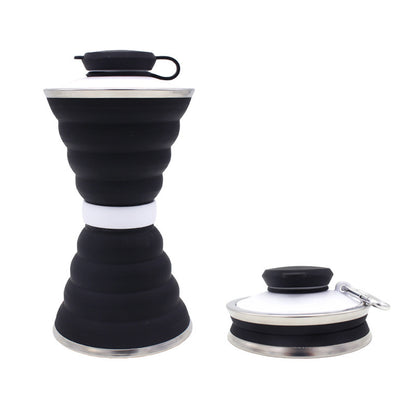 500ML Foldable Silicone Water Bottle Leakproof Portable