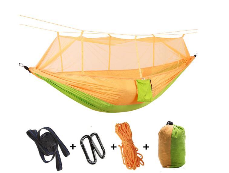 Portable Parachute Hammock with Mosquito Net - Army Green