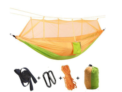 Portable Parachute Hammock with Mosquito Net - Army Green