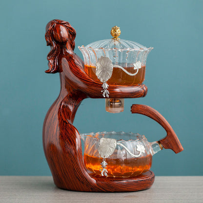 Semi-Automatic Tea Set with Glass Infuser