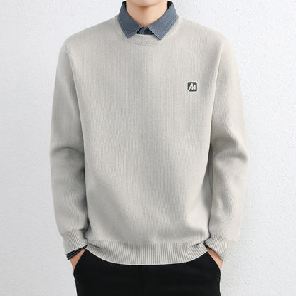 Simple Fake Two Pieces Sweaters Men