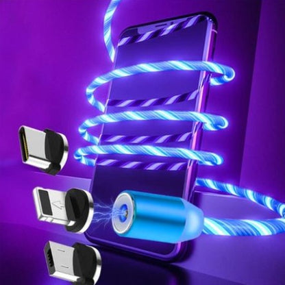 Magnetic Flowing Light Data Cable iPhone Android Type-C