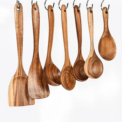 Teak Wood Cooking Utensil Set Kitchen Tools