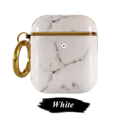 Compatible with Apple, Plating TPU Marble Pattern Soft Shell AirPods Cover