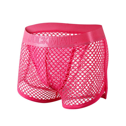 Men's Solid Color Mesh Low Waist Underwear