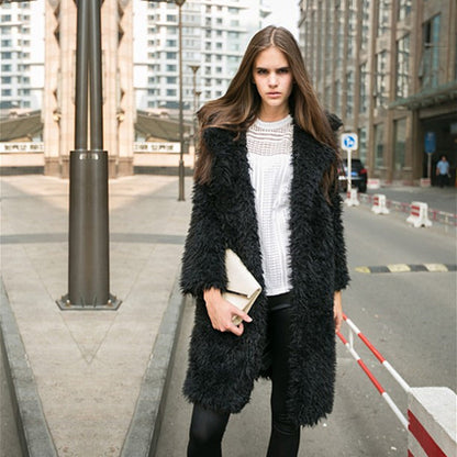 Lamb Wool Long Trench Coat