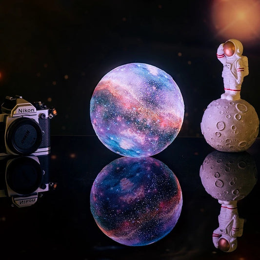 3D LED Galaxy Moon Lamp