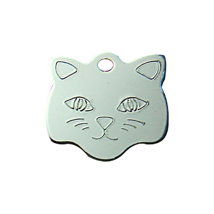 Cat head alumina pet tag
