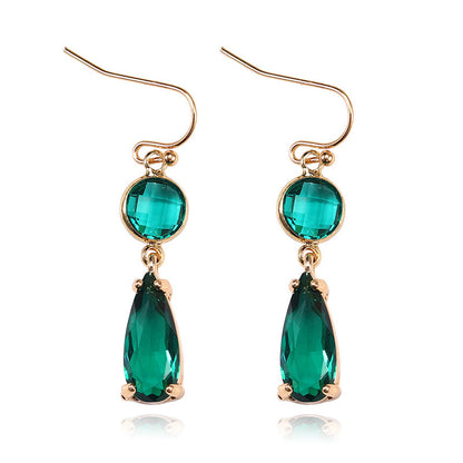 Copper Edging Multicolor Glass Crystal Earrings