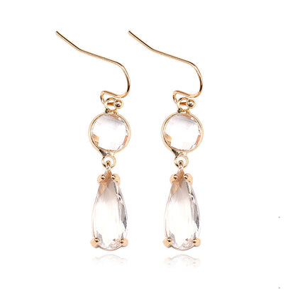 Copper Edging Multicolor Glass Crystal Earrings