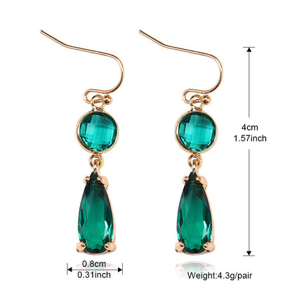 Copper Edging Multicolor Glass Crystal Earrings