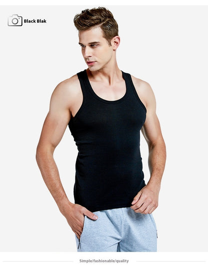 Men's Cotton Slim Fit Sports Vest Breathable Stretch Underwear
