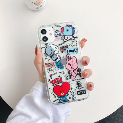 Cartoon bear and rabbit mobile phone case