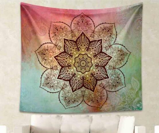 Green & Blue Mandala Tapestry - 210x150cm