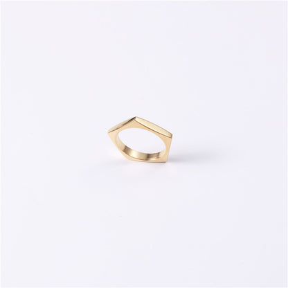 18K Gold Plated Simple Cold Style Celebrity Ring
