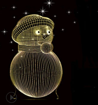LED 3D Owl Touch Table Lamp Colorful