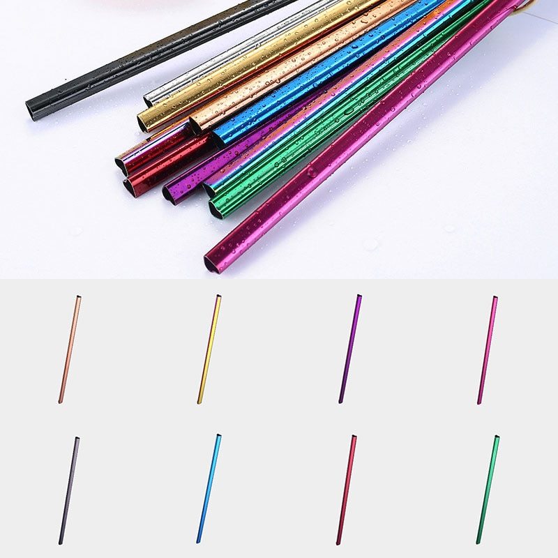 Reusable Metal Heart-shaped Drinking Straws Set