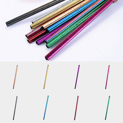 Reusable Metal Heart-shaped Drinking Straws Set