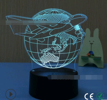 LED 3D Owl Touch Table Lamp Colorful