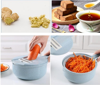 8-in-1 Mandoline Slicer with Strainer and Grater