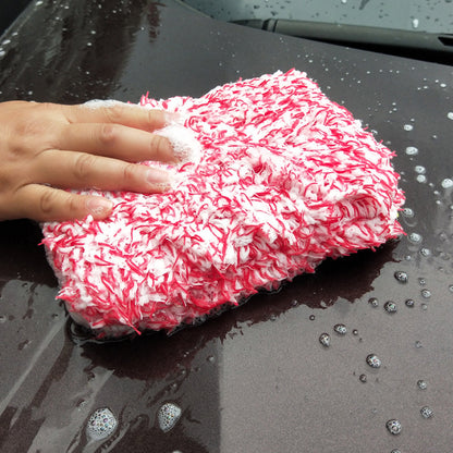 Microfiber Plush Car Wash Sponge Coral Fleece Towel