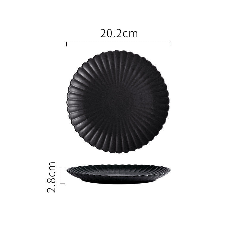 Creative Solid-color Ceramic Plate Round Steak Plate