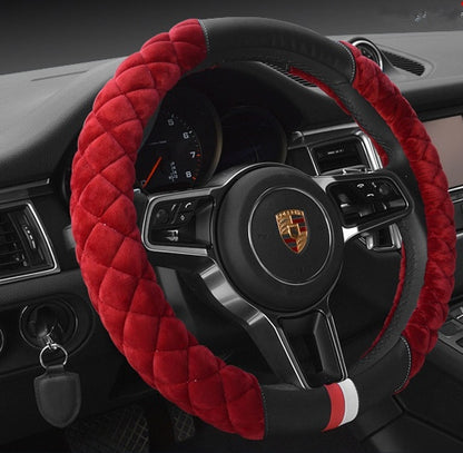 Cute Plush Winter Steering Wheel Cover 38cm