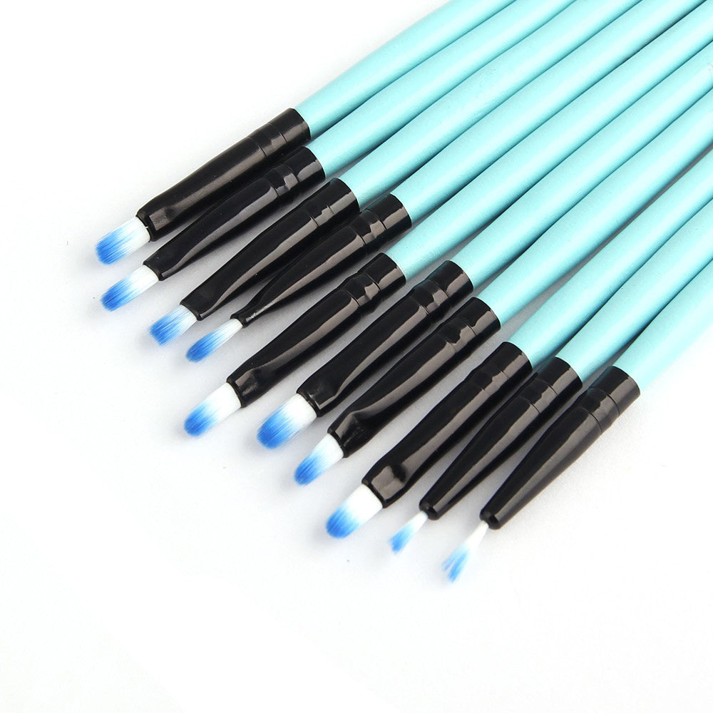 32-Piece Professional Blue Makeup Brush Set
