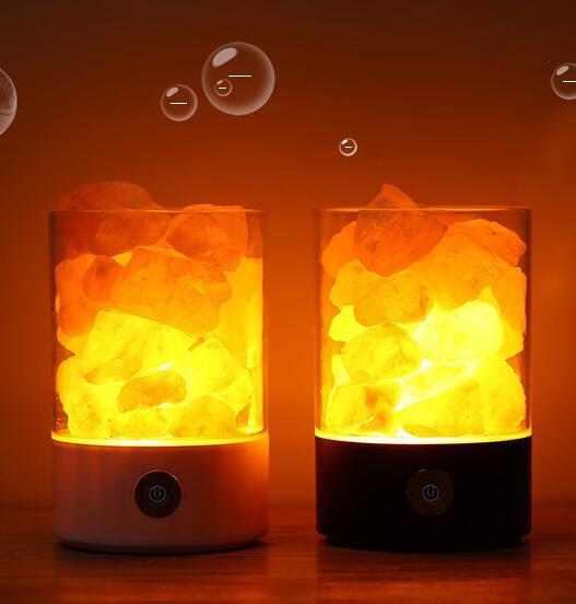 مصباح ملح الهيمالايا البلوري LED بمنفذ USB