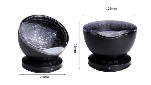 جهاز عرض أمواج المحيط، مصباح ليلي LED بجهاز تحكم عن بعد، مشغل موسيقى ببطاقات TF، مكبر صوت عرض الشفق القطبي