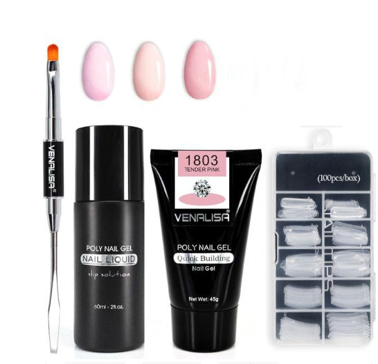 Venalisa Poly Nail Gel Kit - Transparent Crystal Camouflage Set