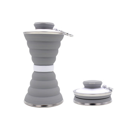 500ML Foldable Silicone Water Bottle Leakproof Portable