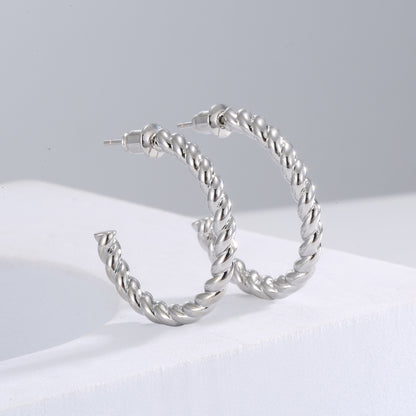 Thread Twist C-Shaped Earrings
