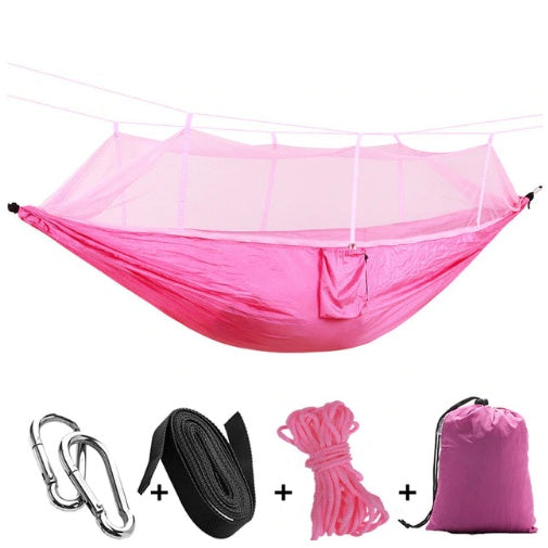 Portable Parachute Hammock with Mosquito Net - Army Green
