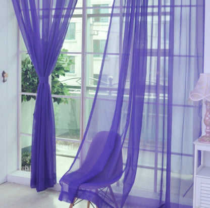 Solid Tulle Modern Sheer Curtains