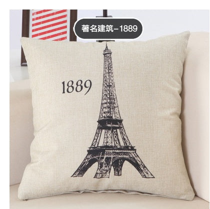 Great Cities Print Cotton Linen Pillow Covers