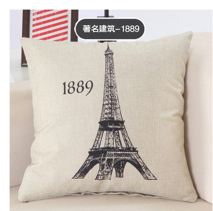 Great Cities Print Cotton Linen Pillow Covers