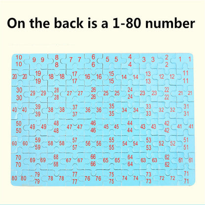 80PCS wooden educational toys educational development baby kids training toys children animal puzzle