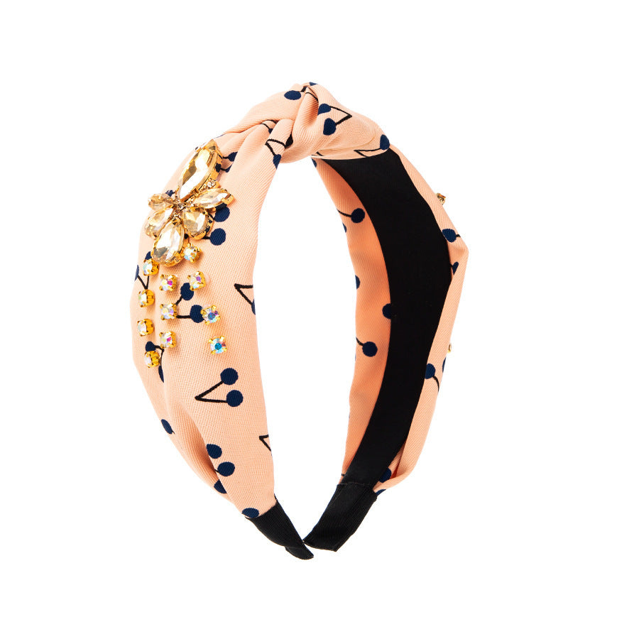 Cherry Print Mid-Knot Headband Wild Style